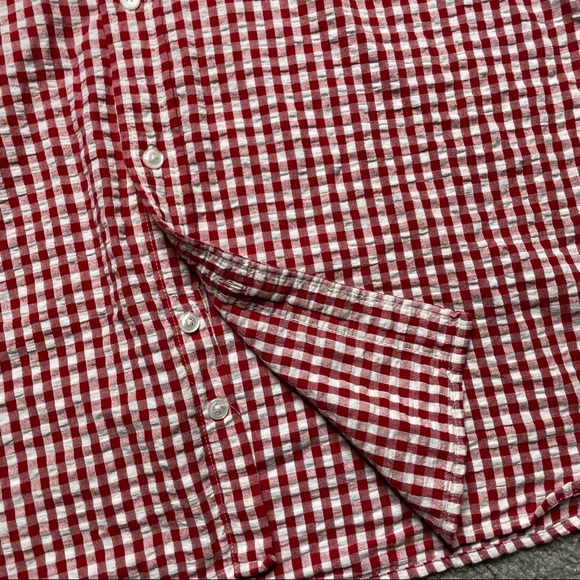 Orvis Short Sleeve Shirt Soft Cotton Check Red Mens Large - Picture 3 of 12